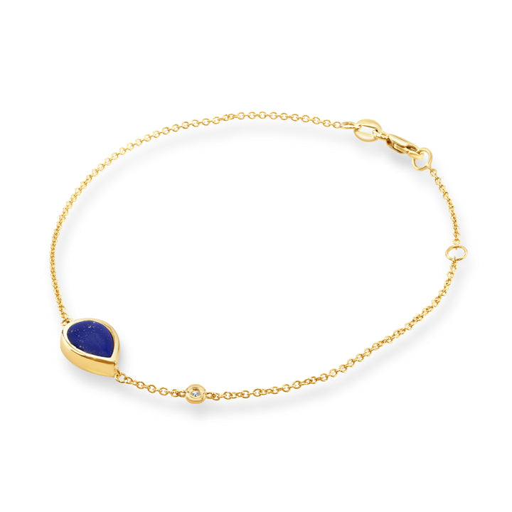 Blue Lapis 9ct Yellow Gold Bracelet