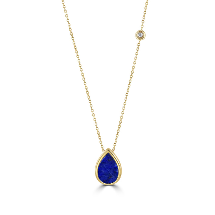 Blue Lapis 9ct Yellow Gold Necklace