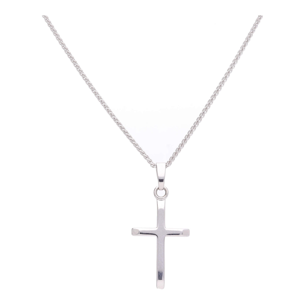9ct White Gold 23mm Cross Pendant - Michael Jones Jeweller