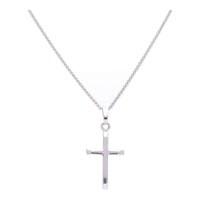 9ct White Gold 23mm Cross Pendant