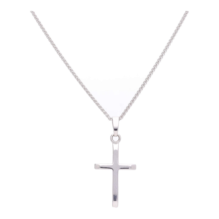 9ct White Gold 23mm Cross Pendant
