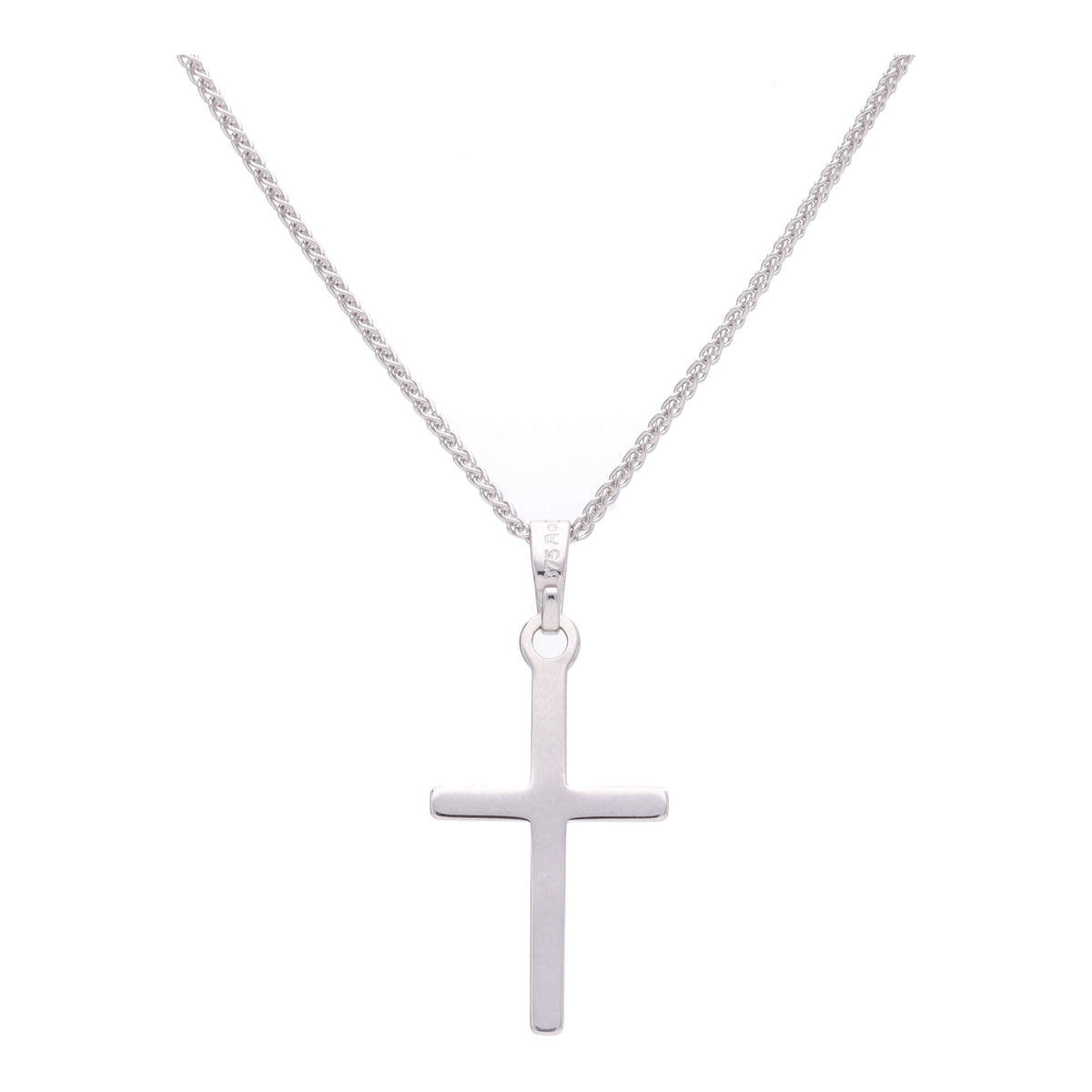 9ct White Gold 23mm Cross Pendant - Michael Jones Jeweller