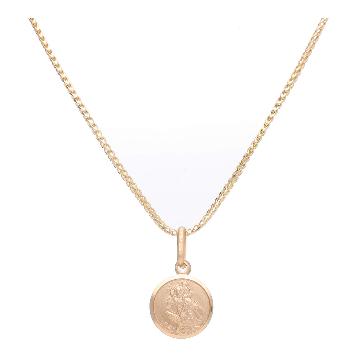 St Christopher 10mm 9ct Yellow Gold Pendant - Michael Jones Jeweller