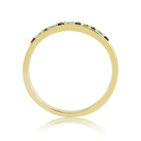 Sapphire & Diamond 9ct Yellow Gold Half Eternity Ring (N)
