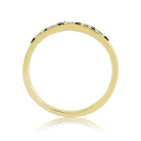 Sapphire & Diamond 9ct Yellow Gold Half Eternity Ring (N)