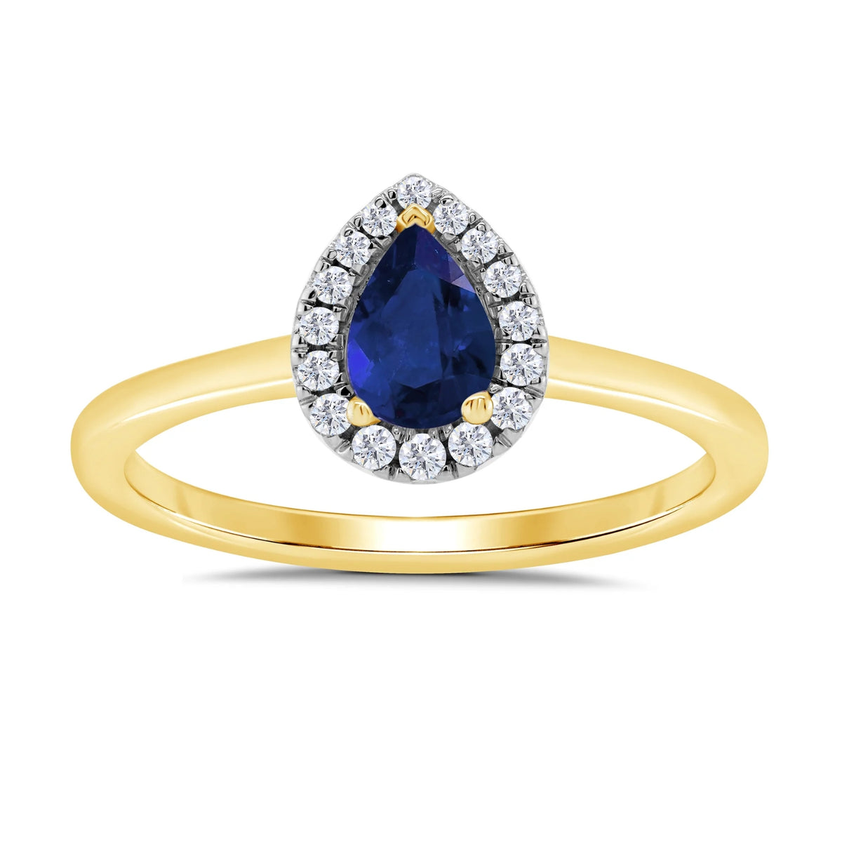 Sapphire and Diamond Cluster 9ct Yellow Gold Ring - Michael Jones Jeweller