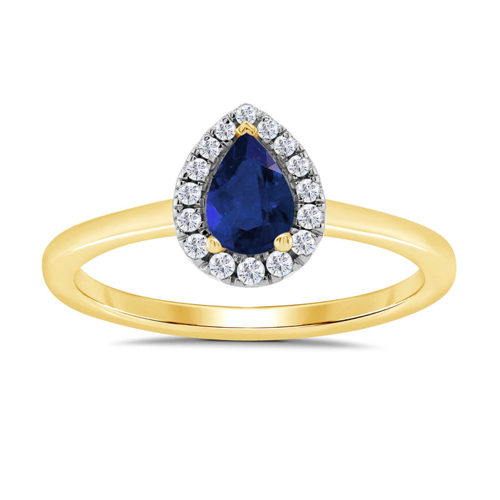 Sapphire and Diamond Cluster 9ct Yellow Gold Ring