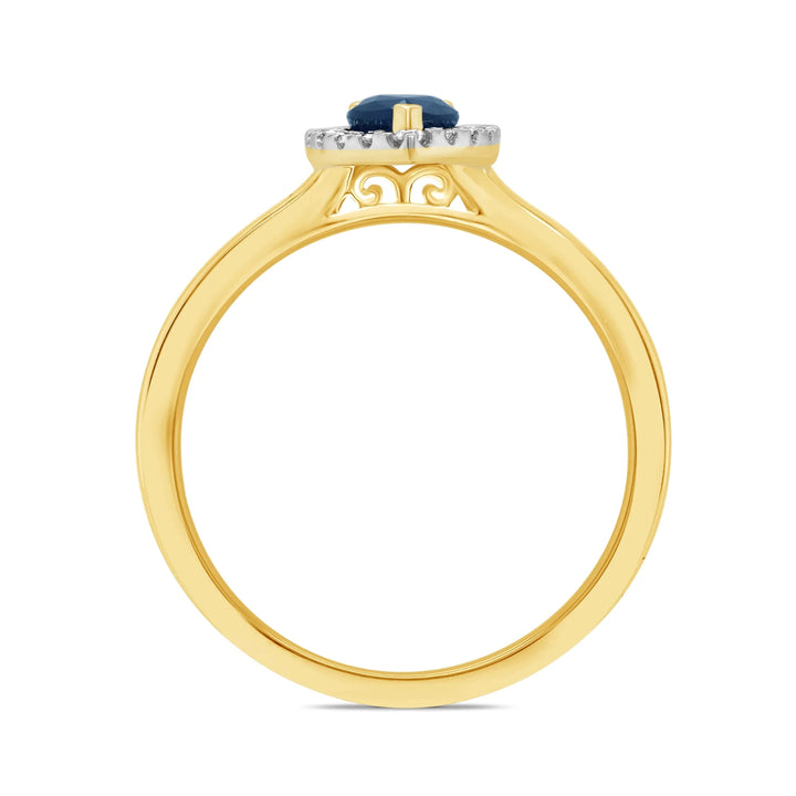 Sapphire and Diamond Cluster 9ct Yellow Gold Ring