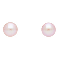 Pink Freshwater 8mm Pearl 9ct Yellow Gold Earrings - Michael Jones Jeweller