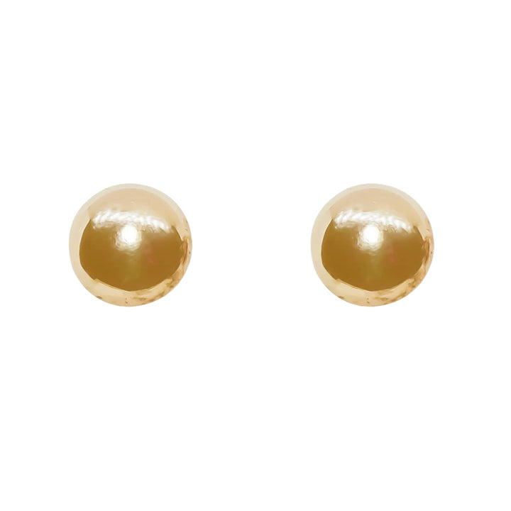 Button 9ct Yellow Gold Stud Earrings