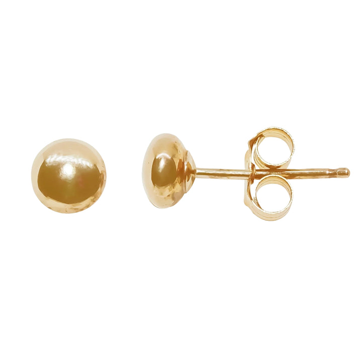 Button 9ct Yellow Gold Stud Earrings