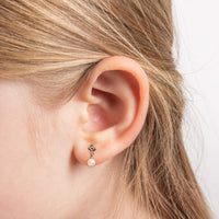 D for Diamond Freshwater Pearl Silver Flower Drop Earrings - Michael Jones Jeweller