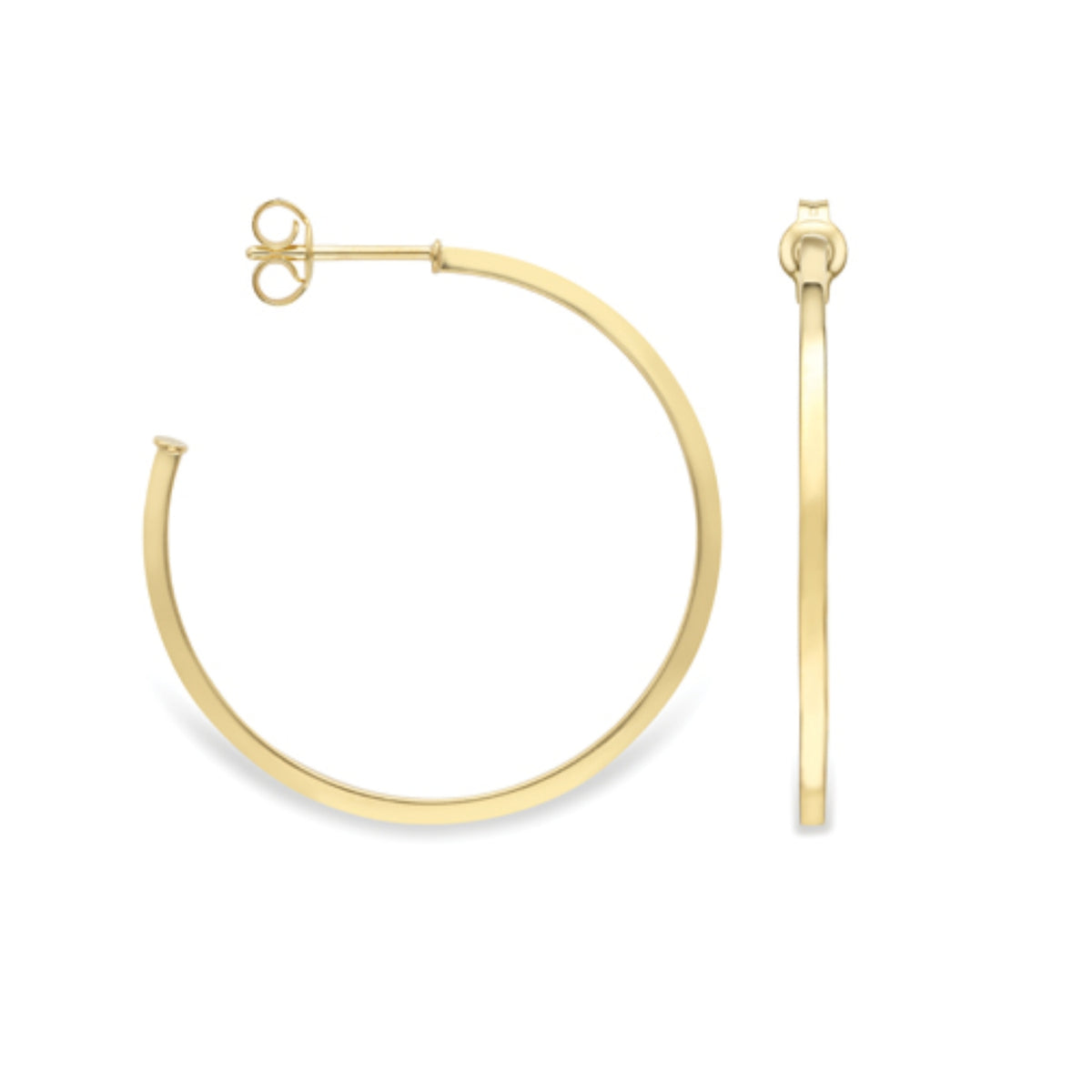 Square Tube 9ct Yellow Gold Hoop Earrings - Michael Jones Jeweller