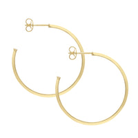 Square Tube 9ct Yellow Gold Hoop Earrings - Michael Jones Jeweller