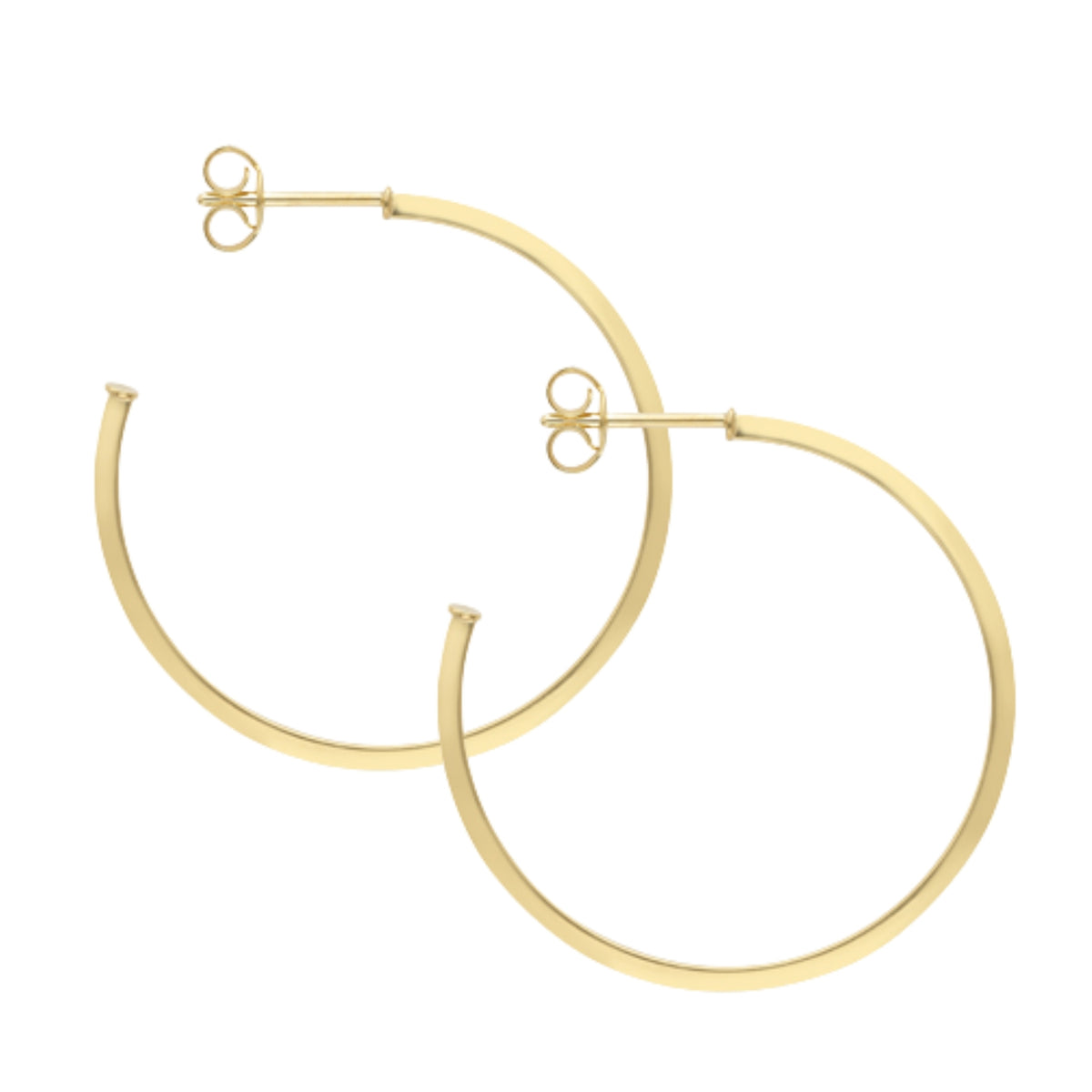 Square Tube 9ct Yellow Gold Hoop Earrings - Michael Jones Jeweller