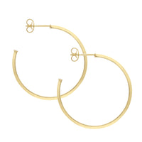 Square Tube 9ct Yellow Gold Hoop Earrings