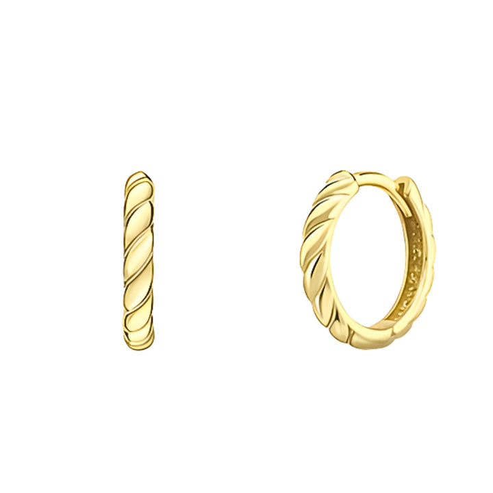 Rope Design 9ct Yellow Gold 12mm Hoop Earrings