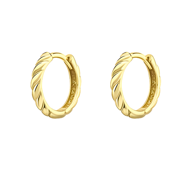 Rope Design 9ct Yellow Gold 12mm Hoop Earrings