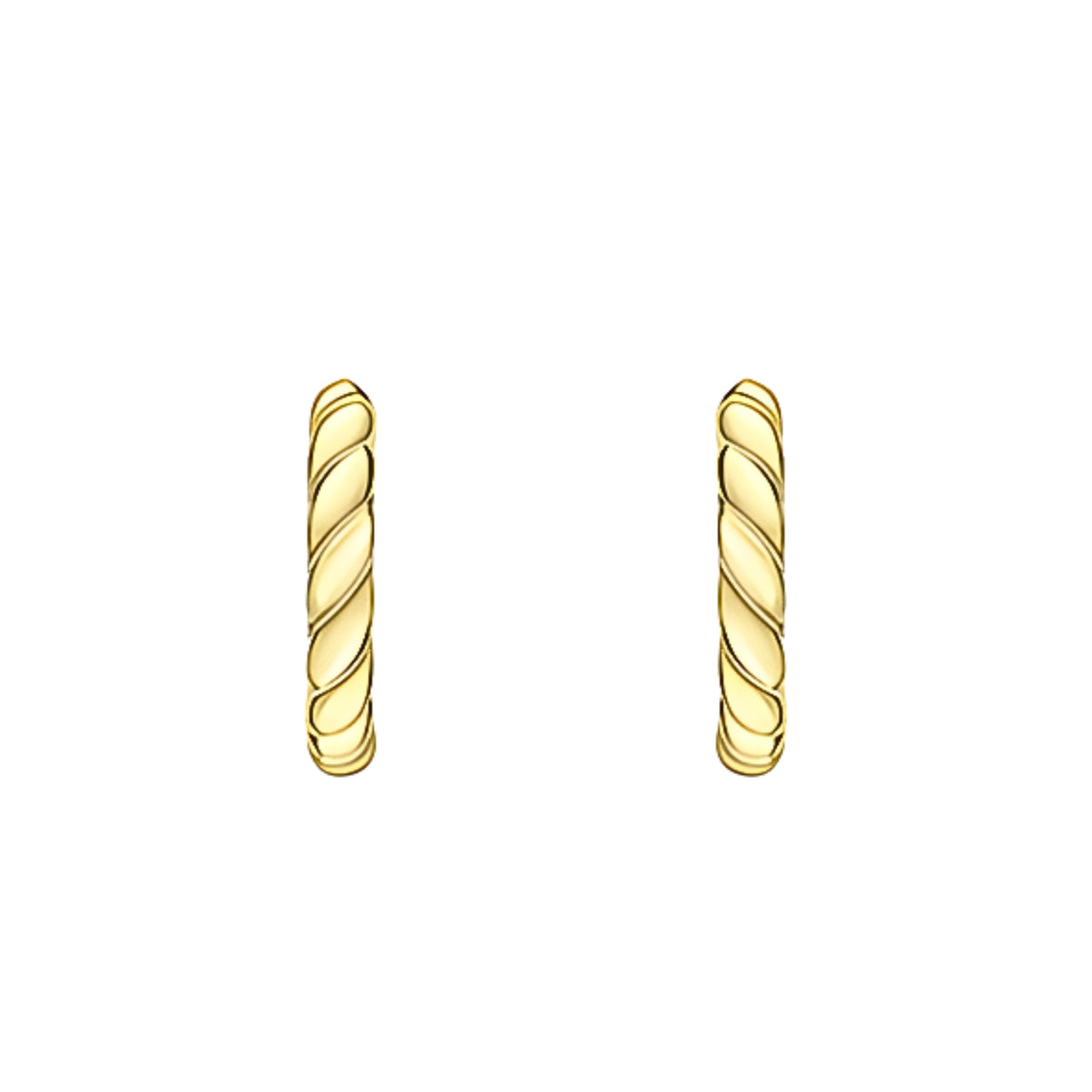 Rope Design 9ct Yellow Gold 12mm Hoop Earrings - Michael Jones Jeweller