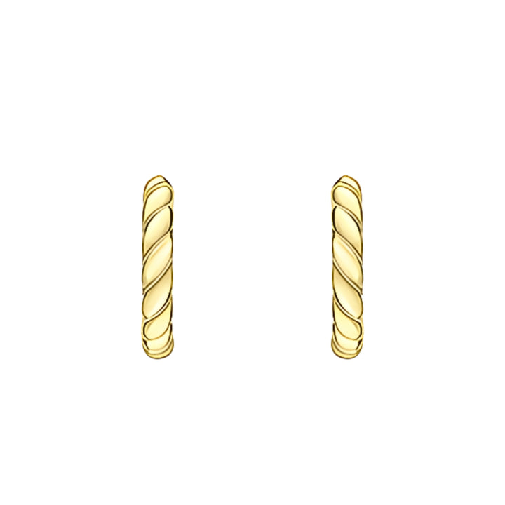 Rope Design 9ct Yellow Gold 12mm Hoop Earrings