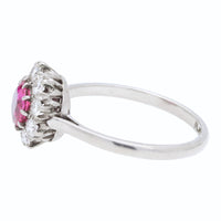 Pre-Owned Ruby and Diamond Circular Cluster Ring - Michael Jones Jeweller
