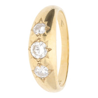 Pre-Owned Diamond 18ct Yellow Gold Three Stone Ring
