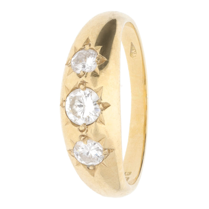 Pre-Owned Diamond 18ct Yellow Gold Three Stone Ring
