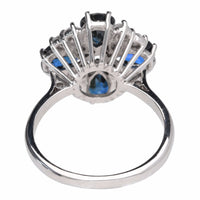 Pre-Owned Sapphire and Diamond 18ct White Gold Petal Cluster Ring - Michael Jones Jeweller