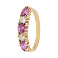 Pre-Owned Pink Sapphire and Diamond 18ct Yellow Gold Ring