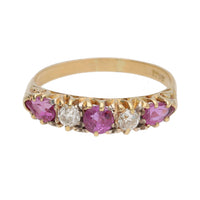 Pre-Owned Pink Sapphire and Diamond 18ct Yellow Gold Ring