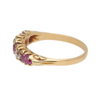 Pre-Owned Pink Sapphire and Diamond 18ct Yellow Gold Ring