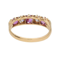Pre-Owned Pink Sapphire and Diamond 18ct Yellow Gold Ring