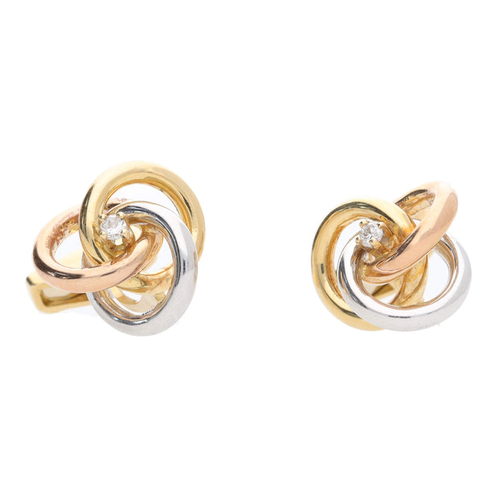 Pre-Owned Diamond 18ct Gold Knot Cufflinks