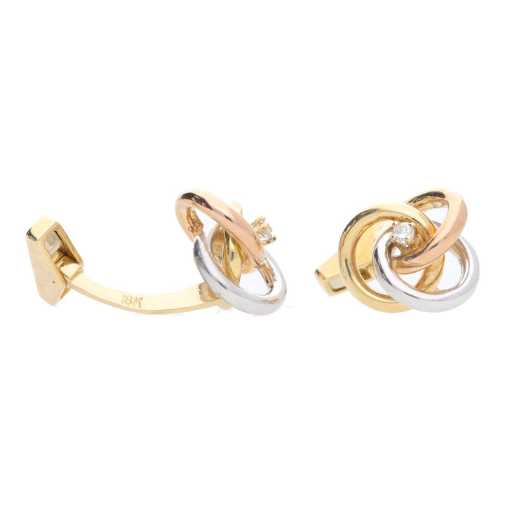 Pre-Owned Diamond 18ct Gold Knot Cufflinks
