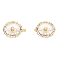 Pre-Owned Floating Diamond 18ct Yellow Gold Cufflinks