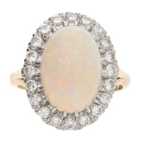 Pre-Owned Opal and Diamond 18ct Yellow Gold Cluster Ring - Michael Jones Jeweller