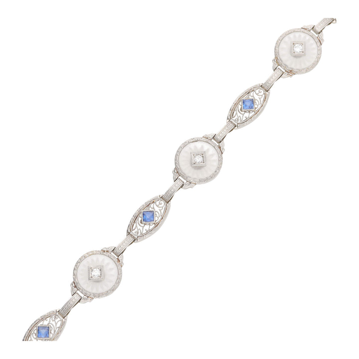 Pre-Owned Sapphire, Diamond and Rock Crystal Bracelet