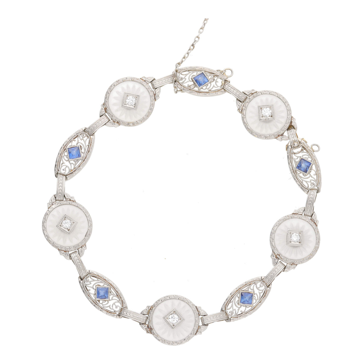 Pre-Owned Sapphire, Diamond and Rock Crystal Bracelet - Michael Jones Jeweller