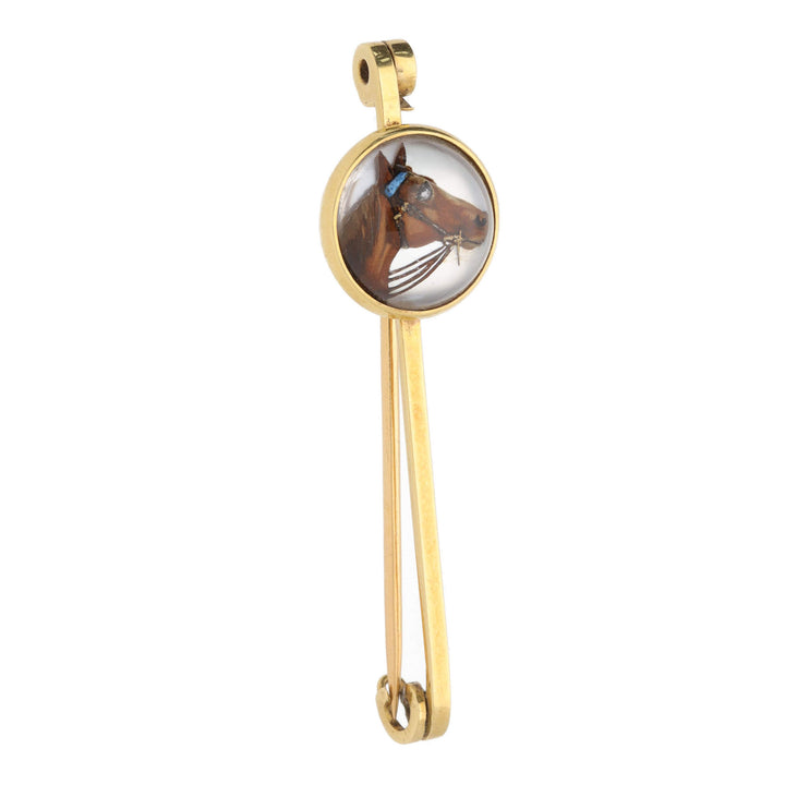 Pre-Owned Reverse Intaglio Horse Brooch