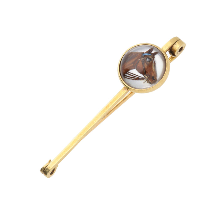 Pre-Owned Reverse Intaglio Horse Brooch