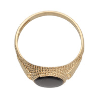 Pre-Owned Onyx 9ct Yellow Gold Signet Ring