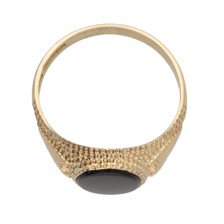 Pre-Owned Onyx 9ct Yellow Gold Signet Ring