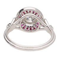 Pre-Owned Ruby and Diamond 18ct White Gold Reverse Cluster Ring - Michael Jones Jeweller