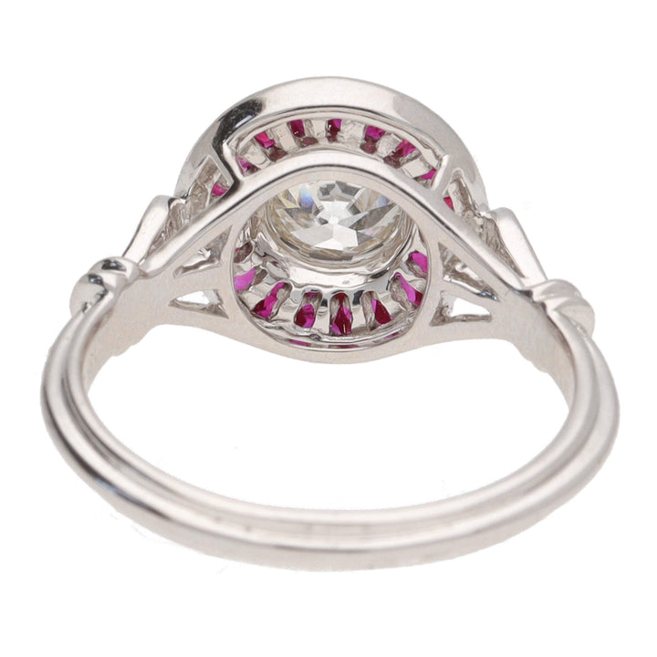 Pre-Owned Ruby and DIamond Target Cluster Ring