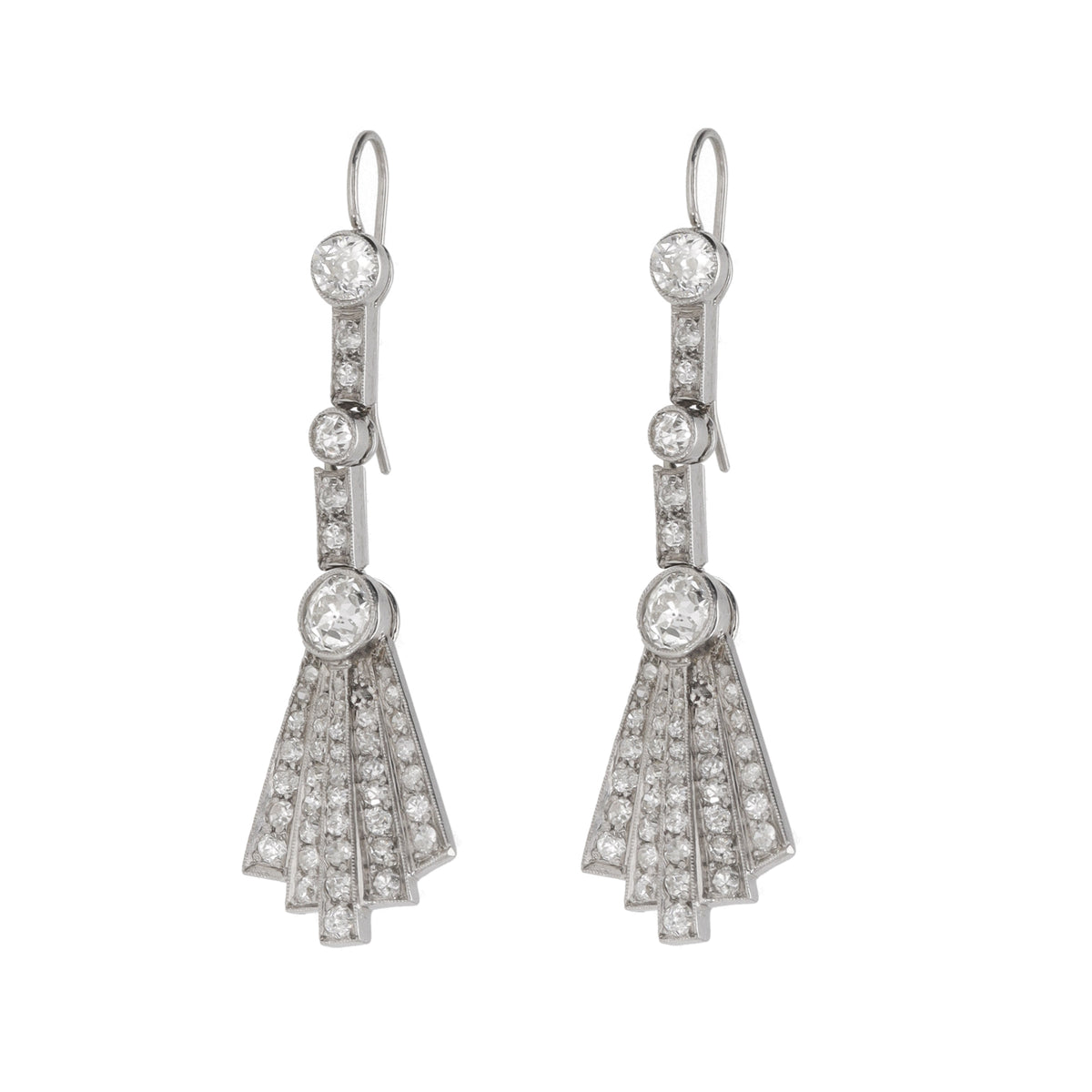 Pre-Owned Art Deco Diamond 1.80ct Drop Earrings - Michael Jones Jeweller