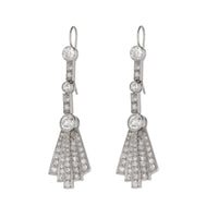 Pre-Owned Art Deco Diamond 1.80ct Drop Earrings