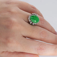 Pre-Owned Jadeite and Diamond Ring - Michael Jones Jeweller