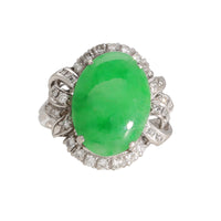 Pre-Owned Jadeite and Diamond Ring - Michael Jones Jeweller