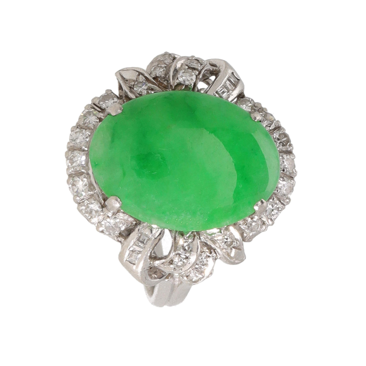 Pre-Owned Jadeite and Diamond Ring - Michael Jones Jeweller