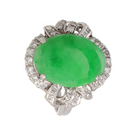 Pre-Owned Jadeite and Diamond Ring
